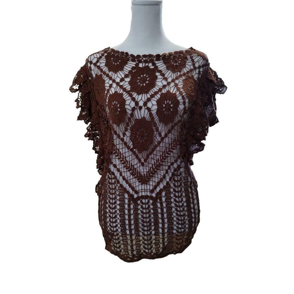 NEW WT Boho Style Crochet Top, Medium